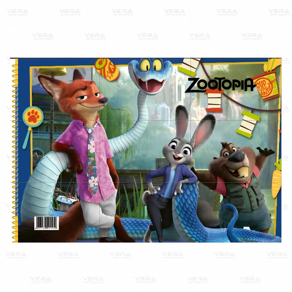 25x35 ZooTopia Spiralli 15 Yaprak Resim Defteri