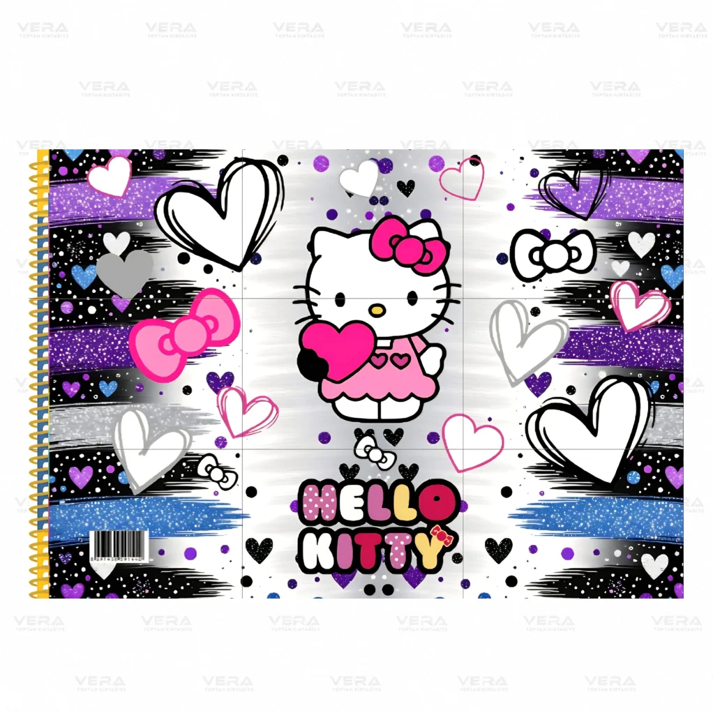 25x35 H.Kitty Spiralli 15 Yaprak Resim Defteri