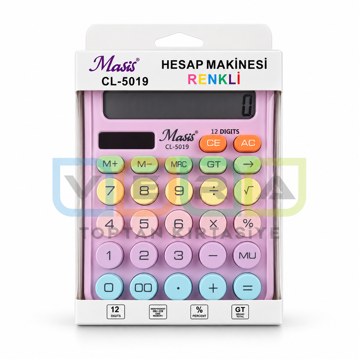 Masis 5019 Pastel Mor 3D Hesap Makinası