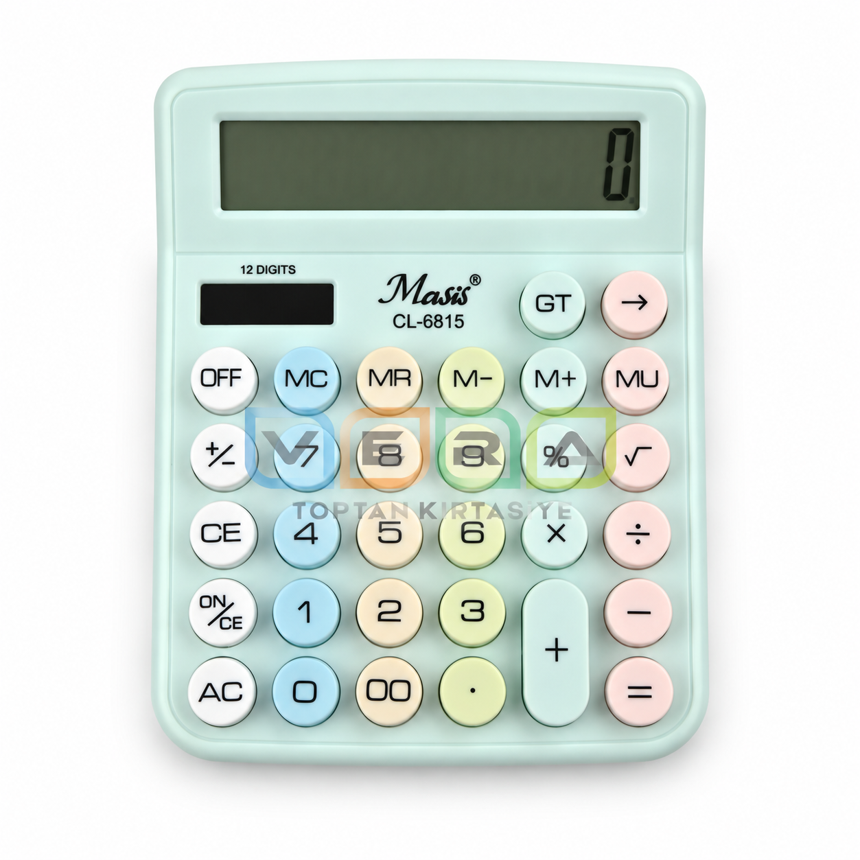 Masis 6815 XL Büyük Pastel Yeşil 3D Hesap Makinası
