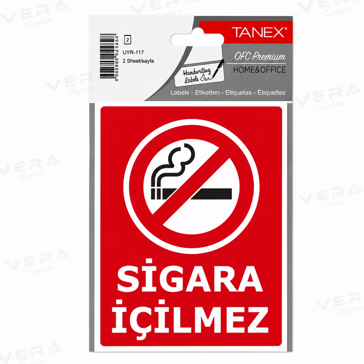 Tanex UYR-117 Sigara içilmez sticker 20'li tabaka