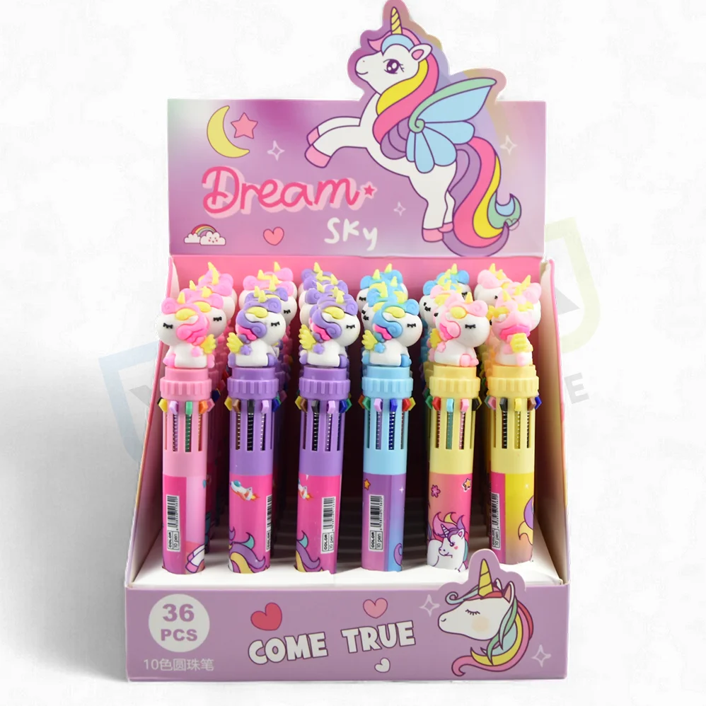 Unicorn 10 Renk Tükenmez Kalem