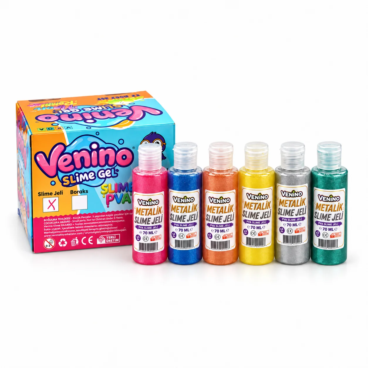Venino 12 Renk METALİK Slime Jeli Özel Ürün !