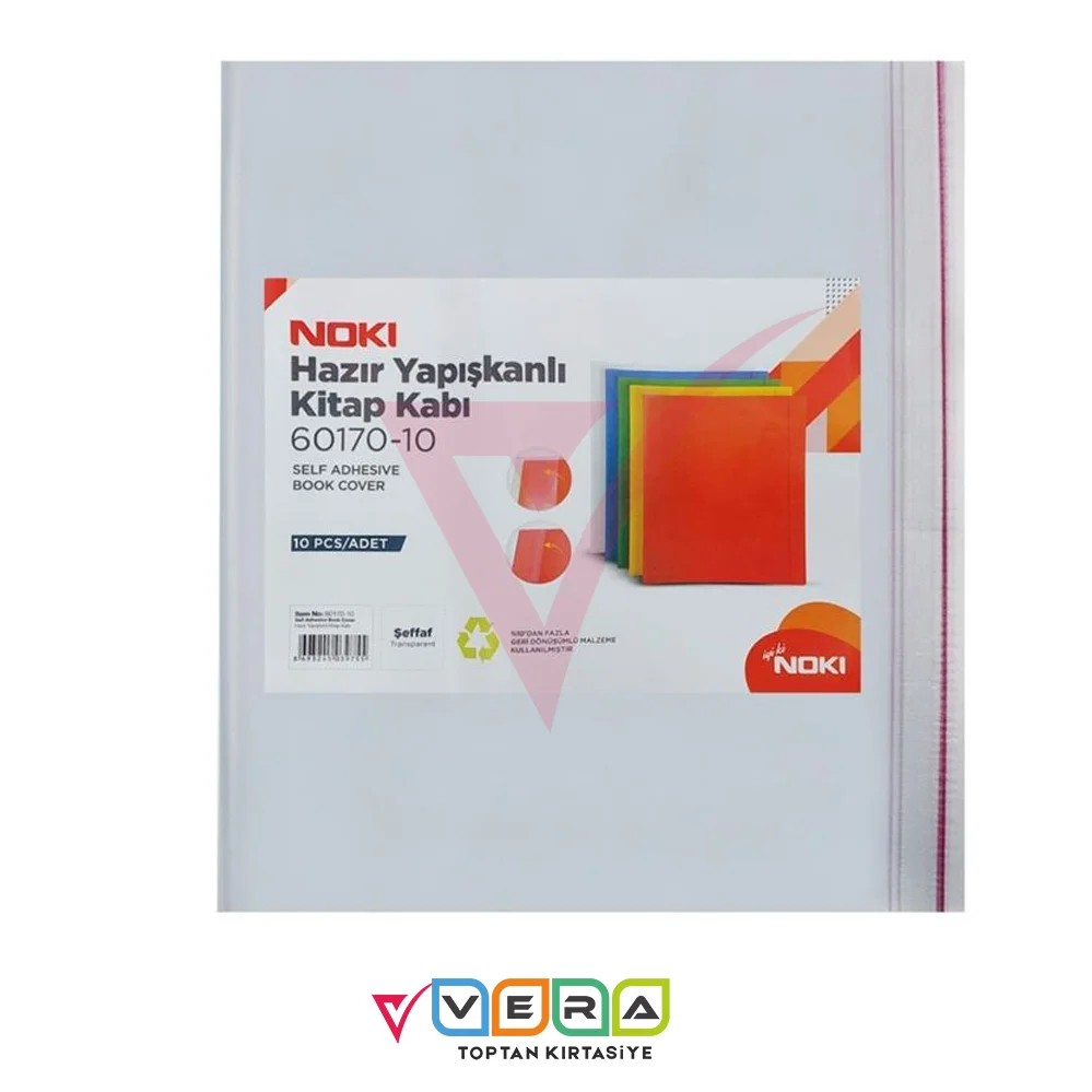 Noki Hazır Yapışkanlı A4 Kitap Kabı 10 lu Şeffaf Renk