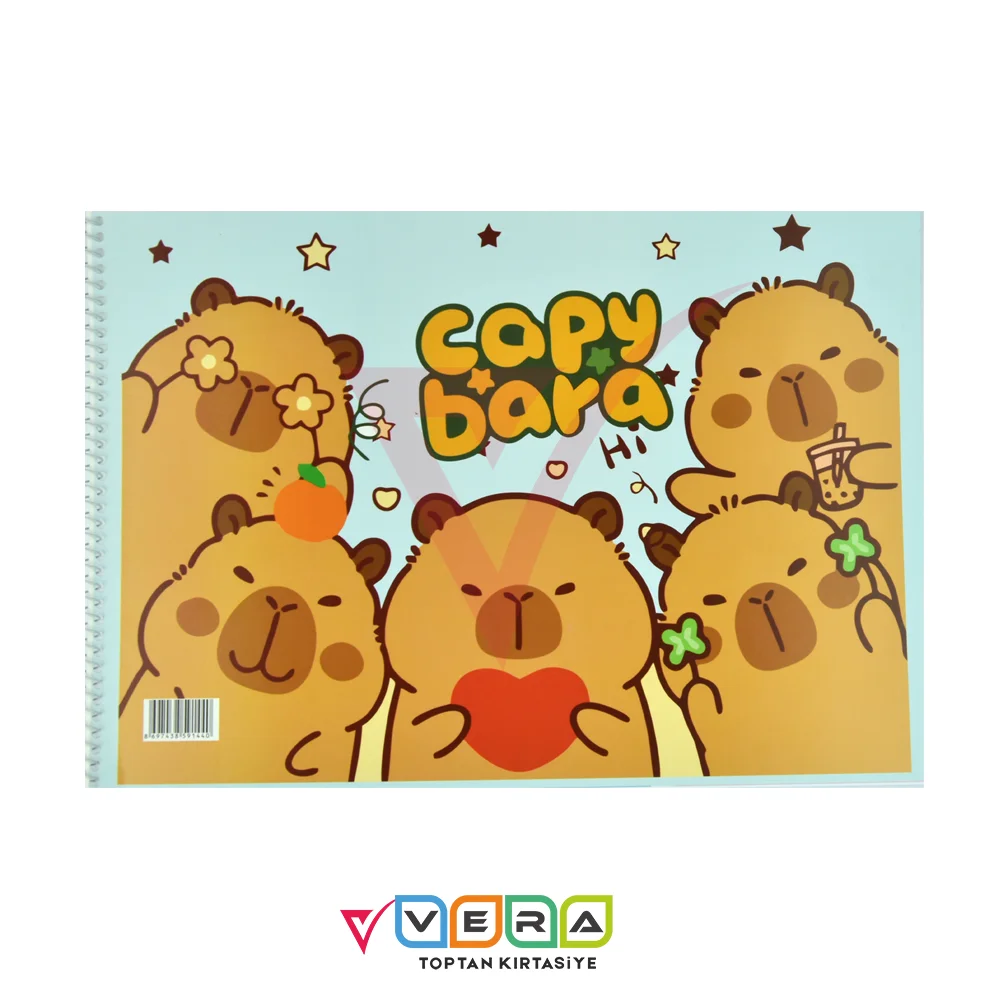 Capy Bara 25x35 15 Yaprak Karton Kapak Resim Defteri