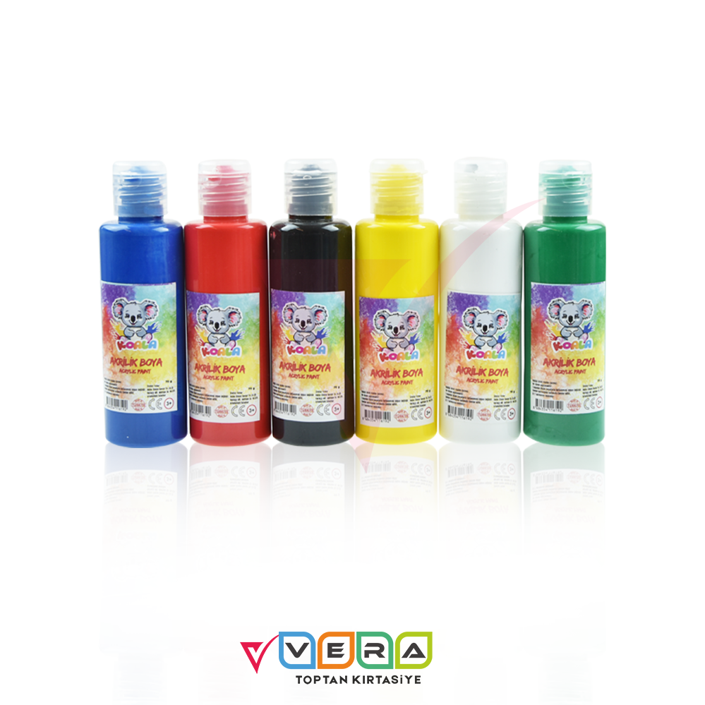 Koala 6 Renk 75 ml Premium Kalite Akrilik Boya