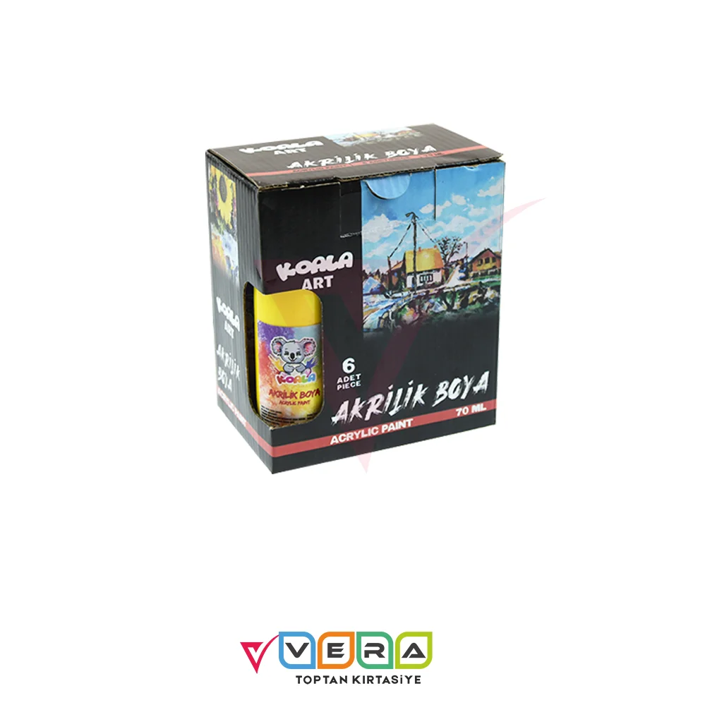 Koala 6 Renk 75 ml Premium Kalite Akrilik Boya
