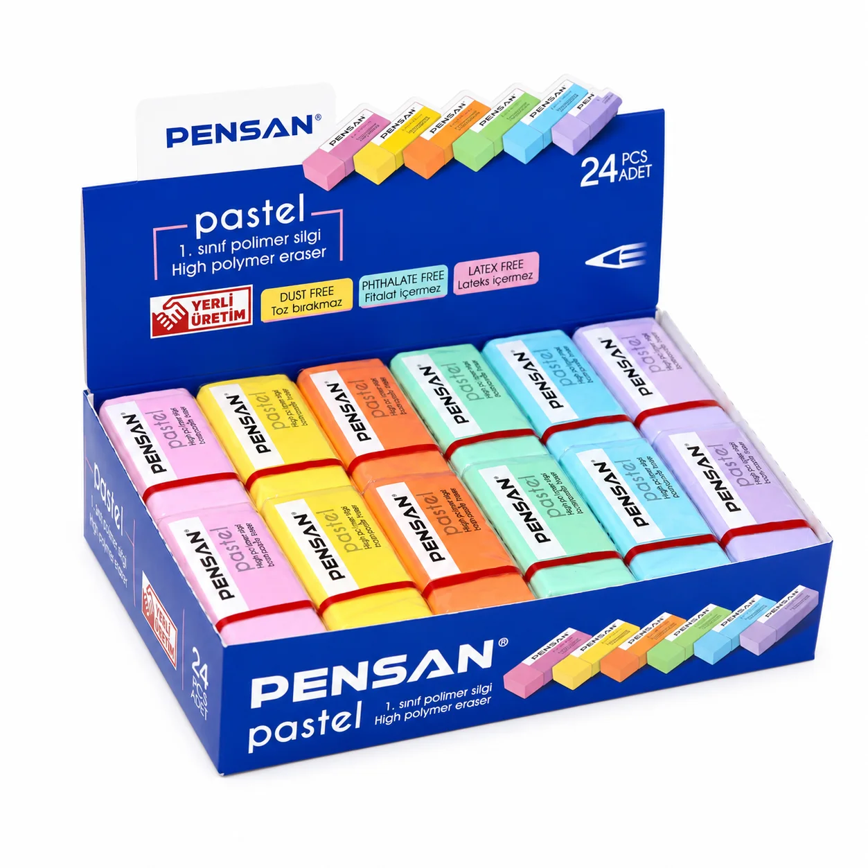 Pensan Pastel Renkli 24 lü Silgi