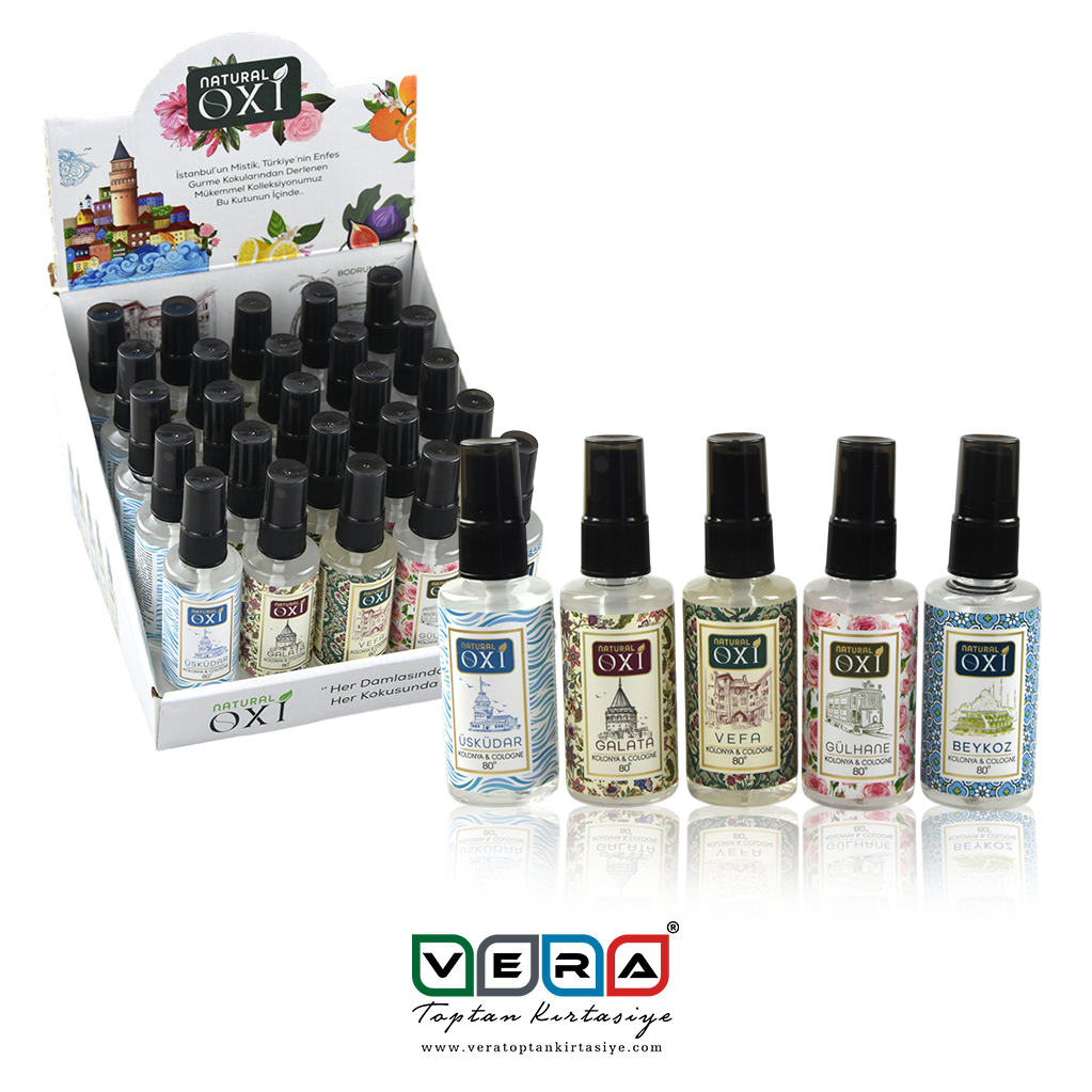 OXİ NATURAL PREMİUM KOLONYA 50ml. - İSTANBUL KOKULARI KOLEKSİYONU (25 li Stand)