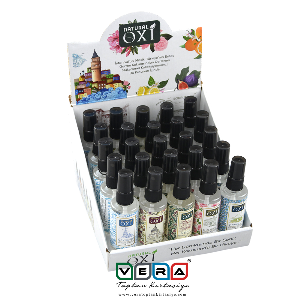 OXİ NATURAL PREMİUM KOLONYA 50ml. - İSTANBUL KOKULARI KOLEKSİYONU (25 li Stand)