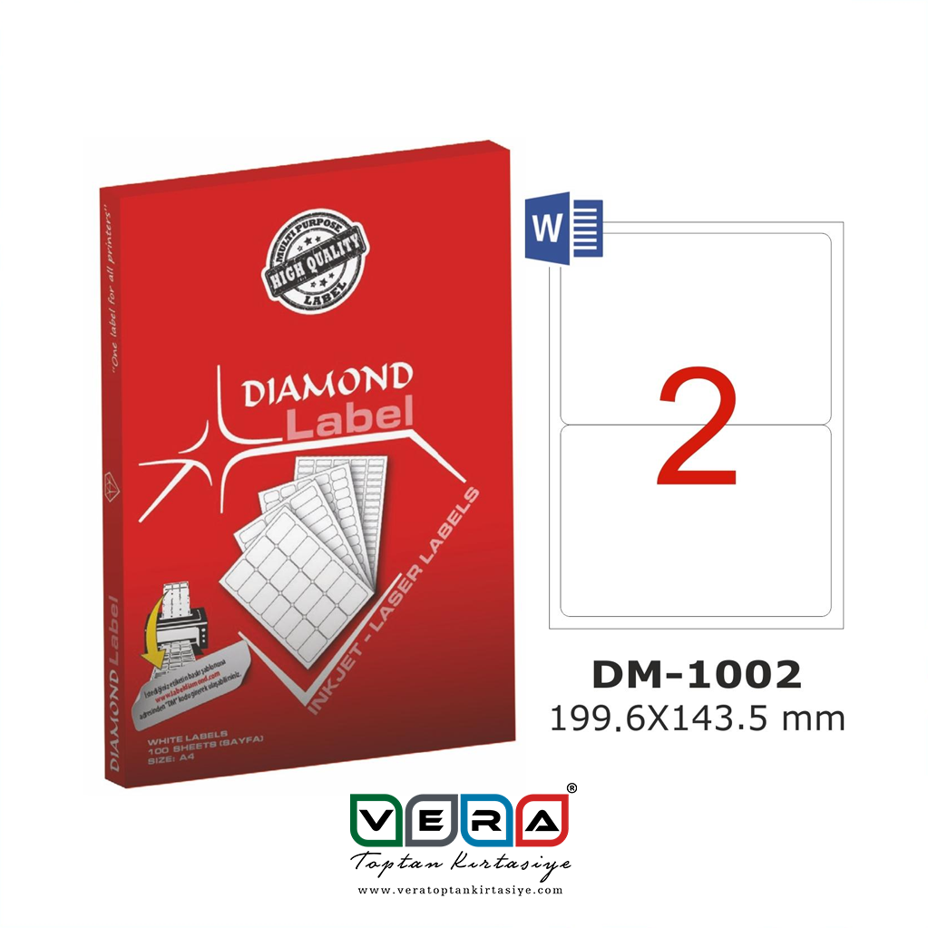 Label Diamond 199.6 x 143.5 mm Lazer Etiket 100 lü