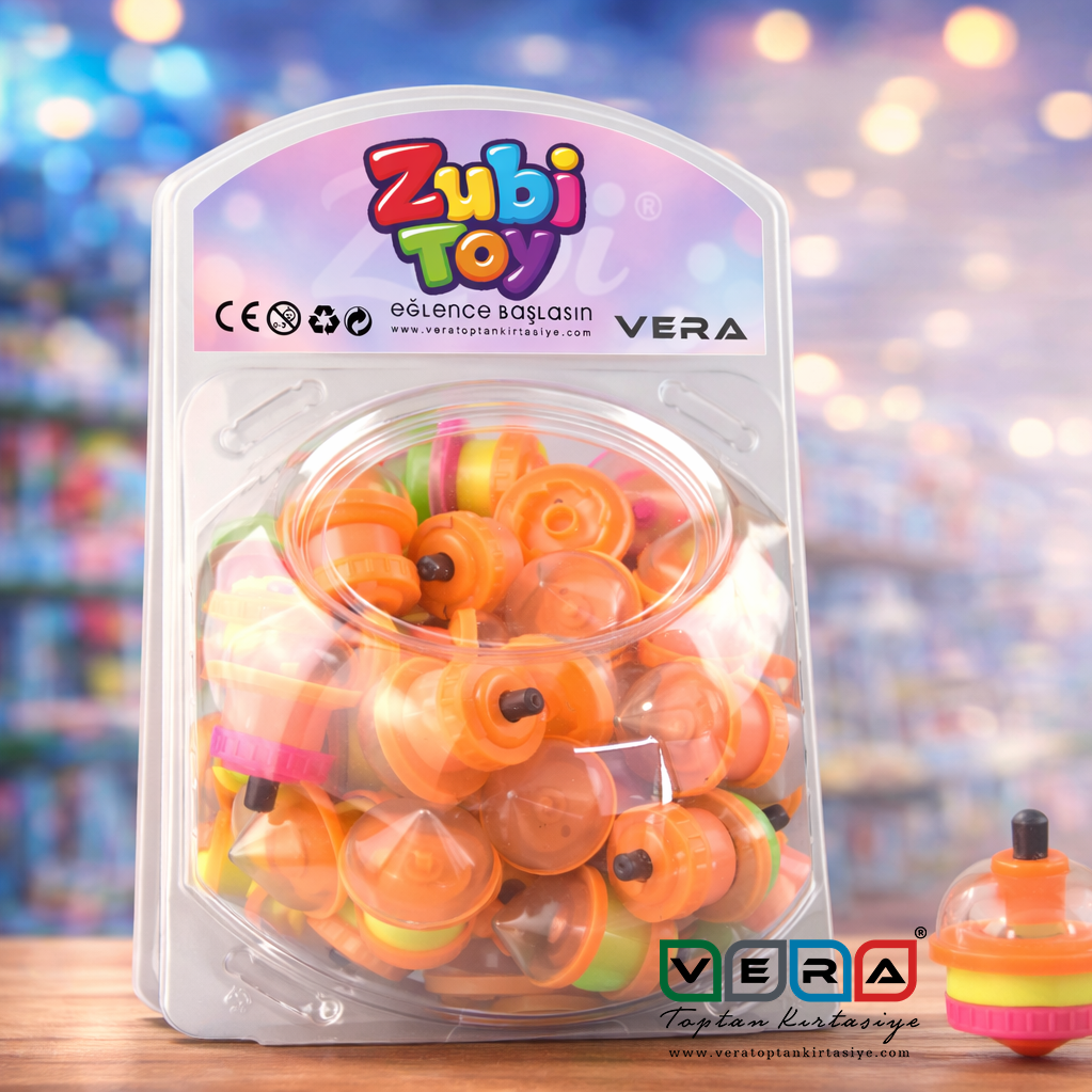 ZubiToy Düğmeli Topaç 60 lı Stant