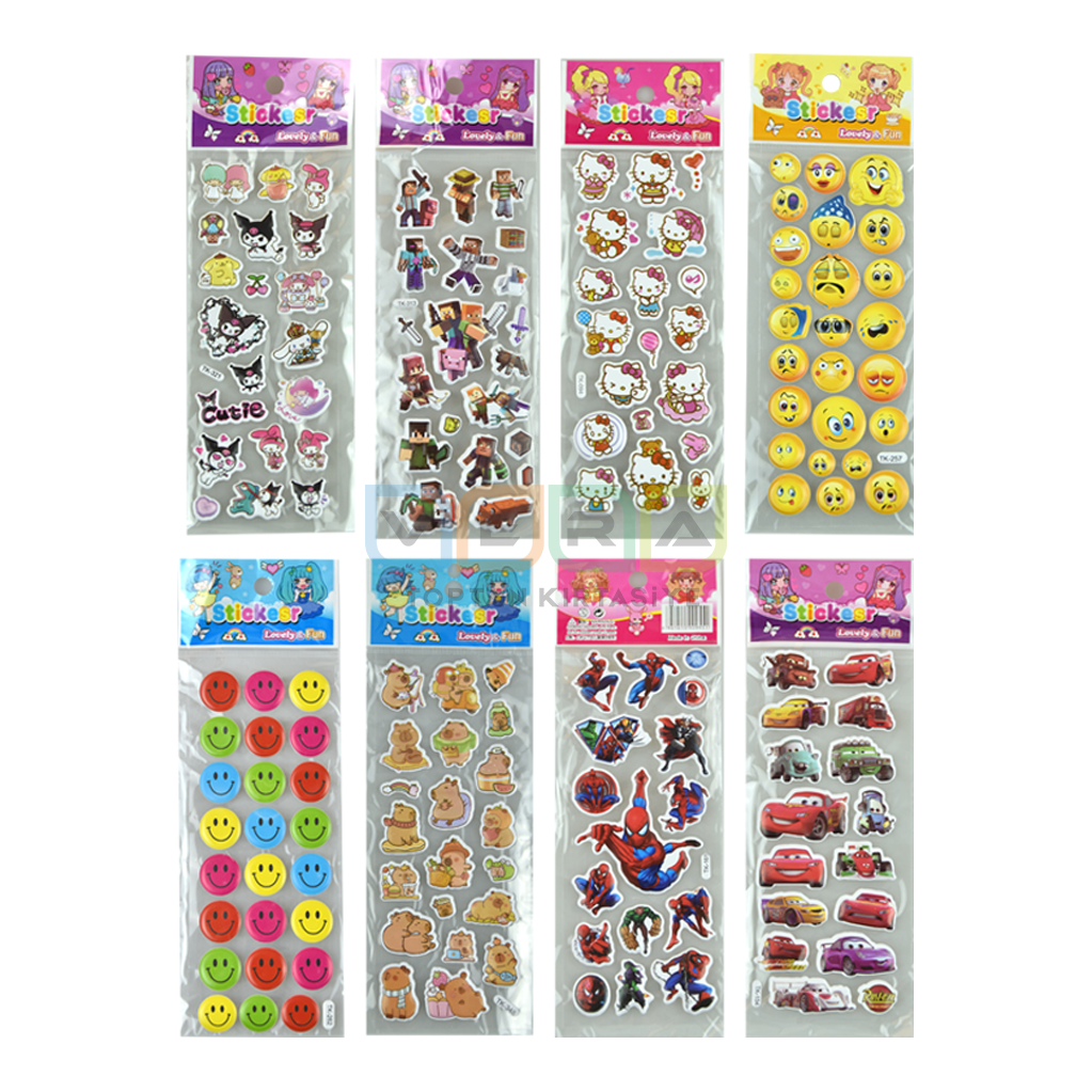 Mini Kabartmalı Kabartma Sticker 160 lı karışık paket