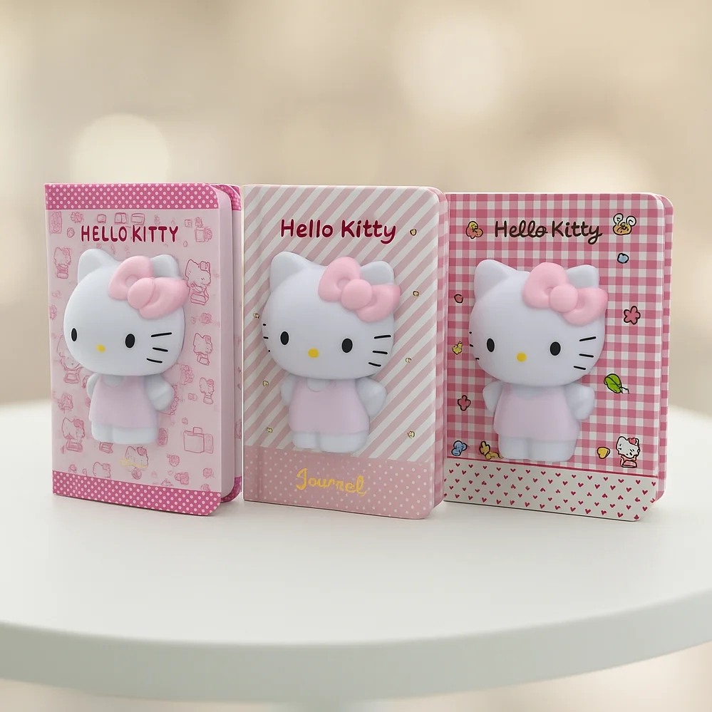 VJ Hello Kitty A6 Dev Sukuşili 192 Sayfa Renkli Yapraklı Günlük