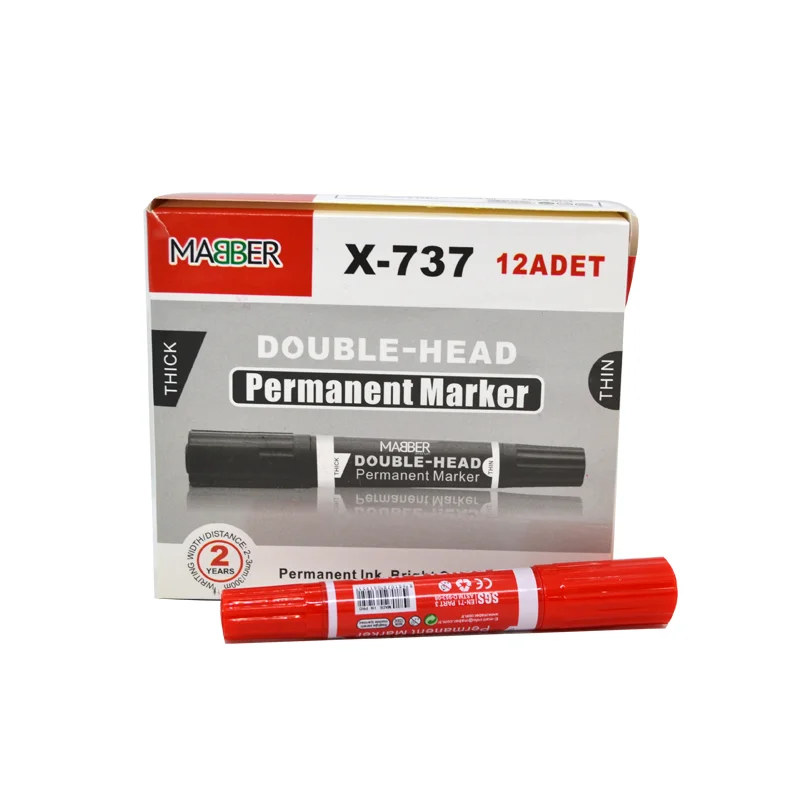 Maber Çift Taraflı Kırmızı Koli kalemi Marker