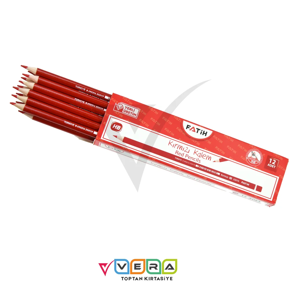 Fatih Kırmızı Kurşun Kalem 12 li Paket