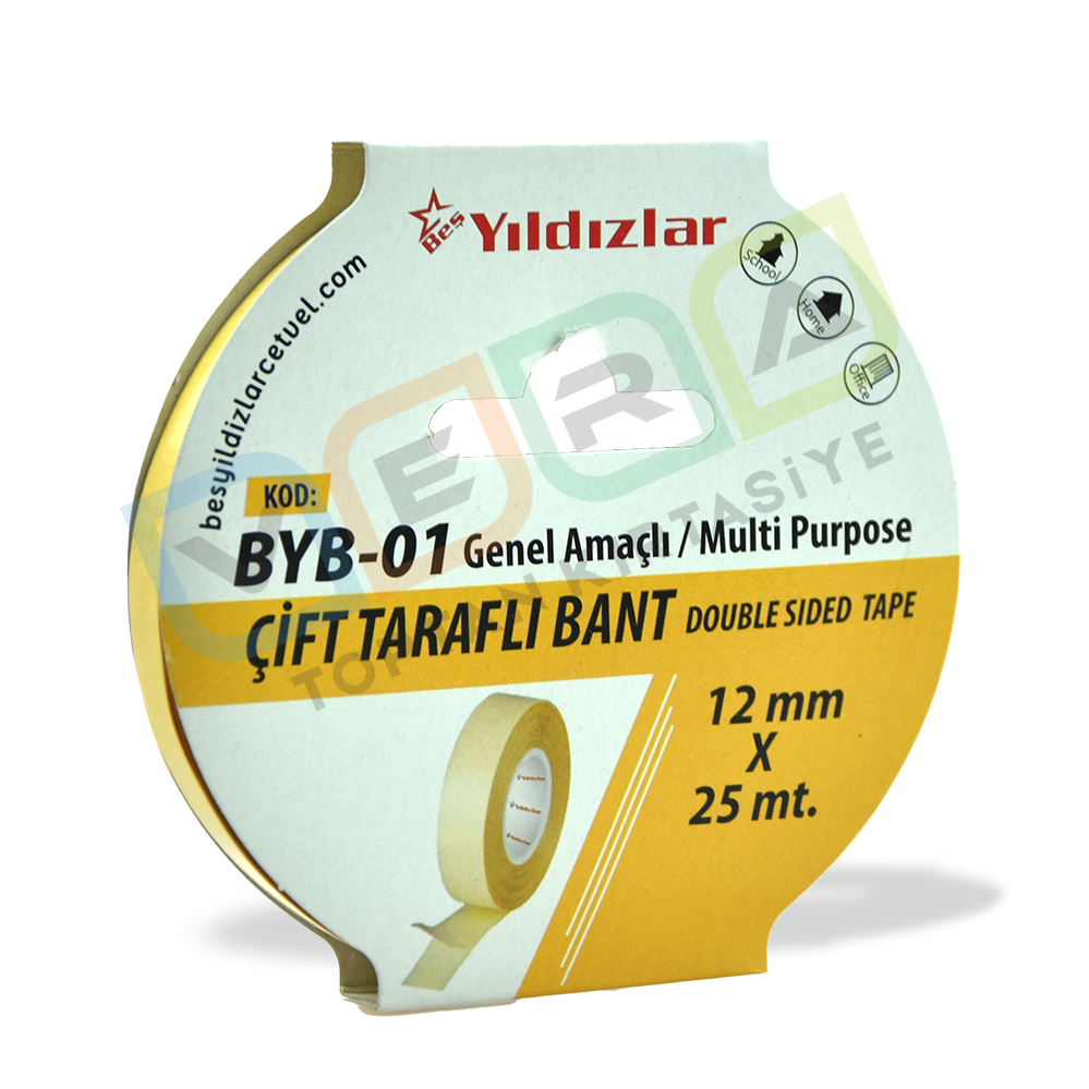 Beş Yıldızlar 12x25 Çift Taraflı Bant