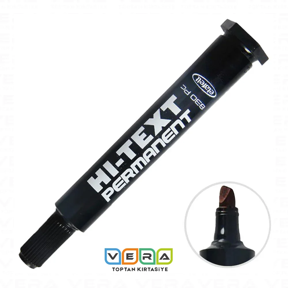 Hi-Text Permanent Marker Koli Kalemi Kesik Uç Siyah 12 li Paket