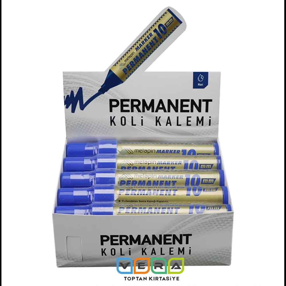 Metapin 10 mm Mavi Koli - Çuval Kalemi Marker Kalem 10 lu Paket