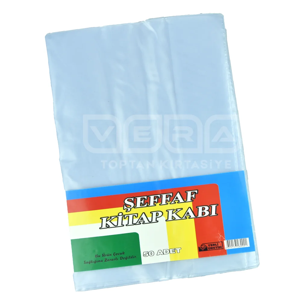 Kalın Mikron Tak Çıkarlı Şeffaf Kitap Kabı 50'li Paket