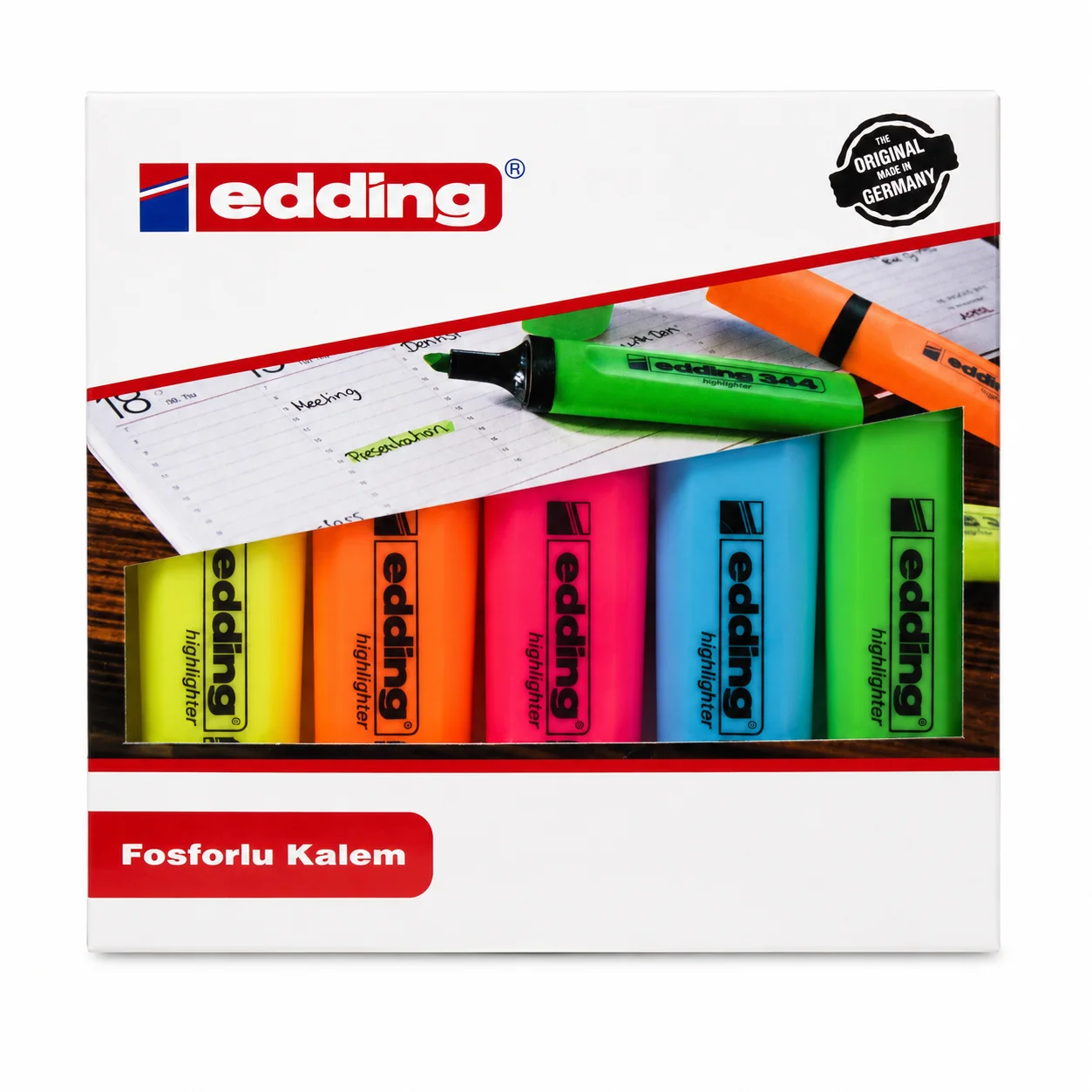 Edding 5 Renk Fosforlu Kalem Seti