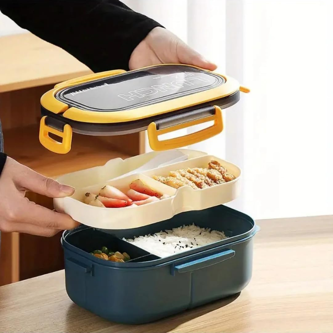 Lunch 3026 6 Bölümlü Geniş Hazneli Çatal Kaşıklı Beslenme Kabı