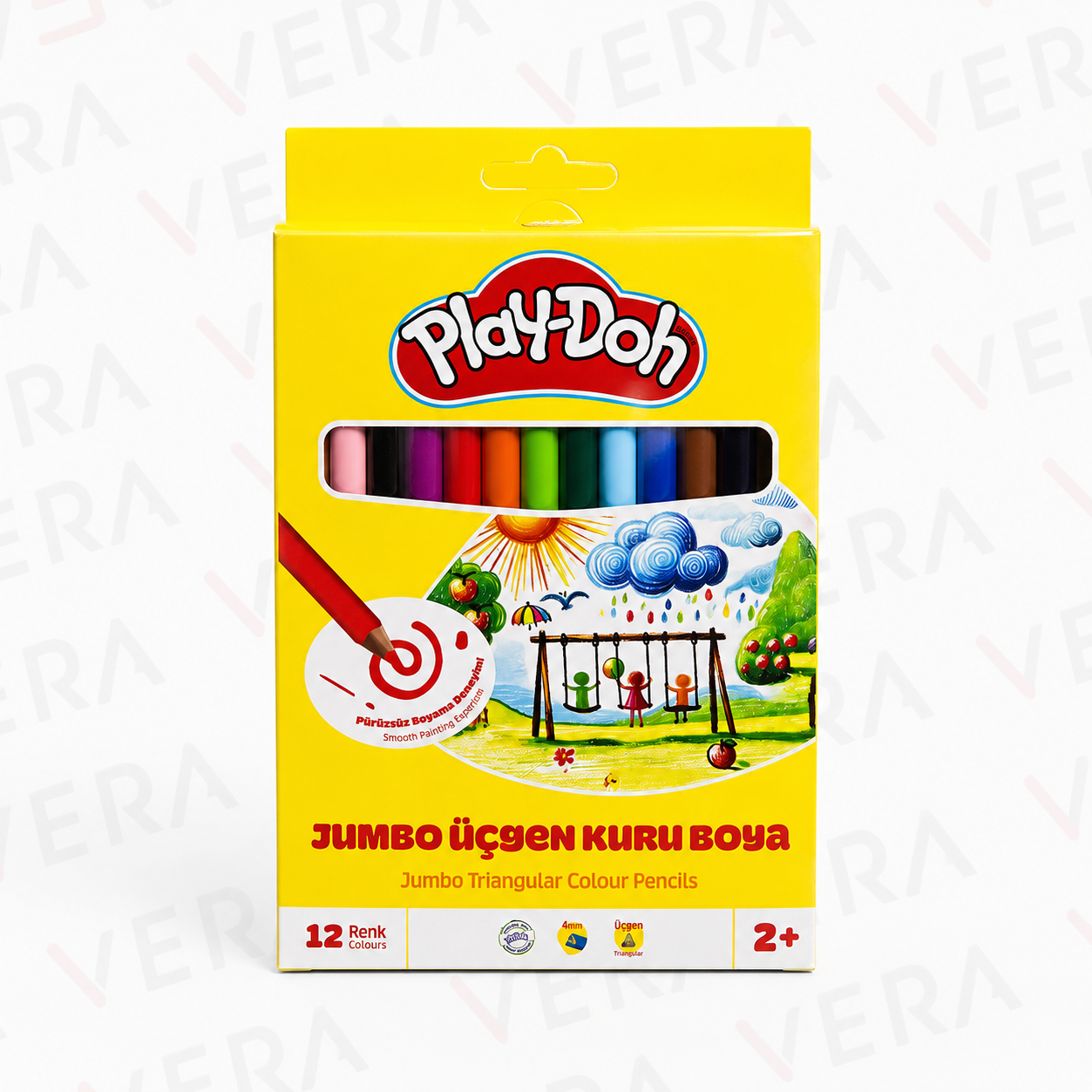 Playdoh 12 Renk Jumbo Kuru Boya