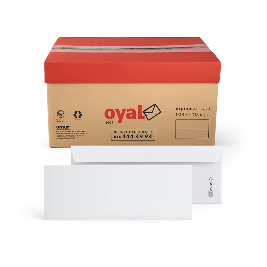 DİPLOMAT ZARF SİLİKONLU Penceresiz 90GR 10.5X24CM 500 lü