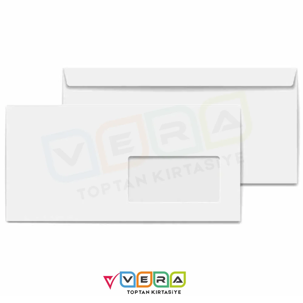 DİPLOMAT ZARF SİLİKONLU PENCERELİ 90GR 10.5X24CM