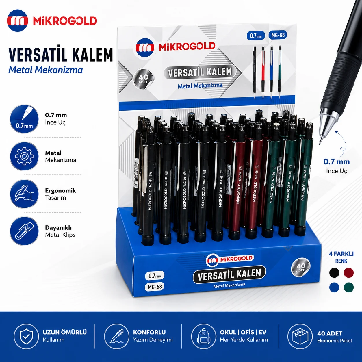 Mikro Gold MG-68 Grip Model 07 Versatil Kalem