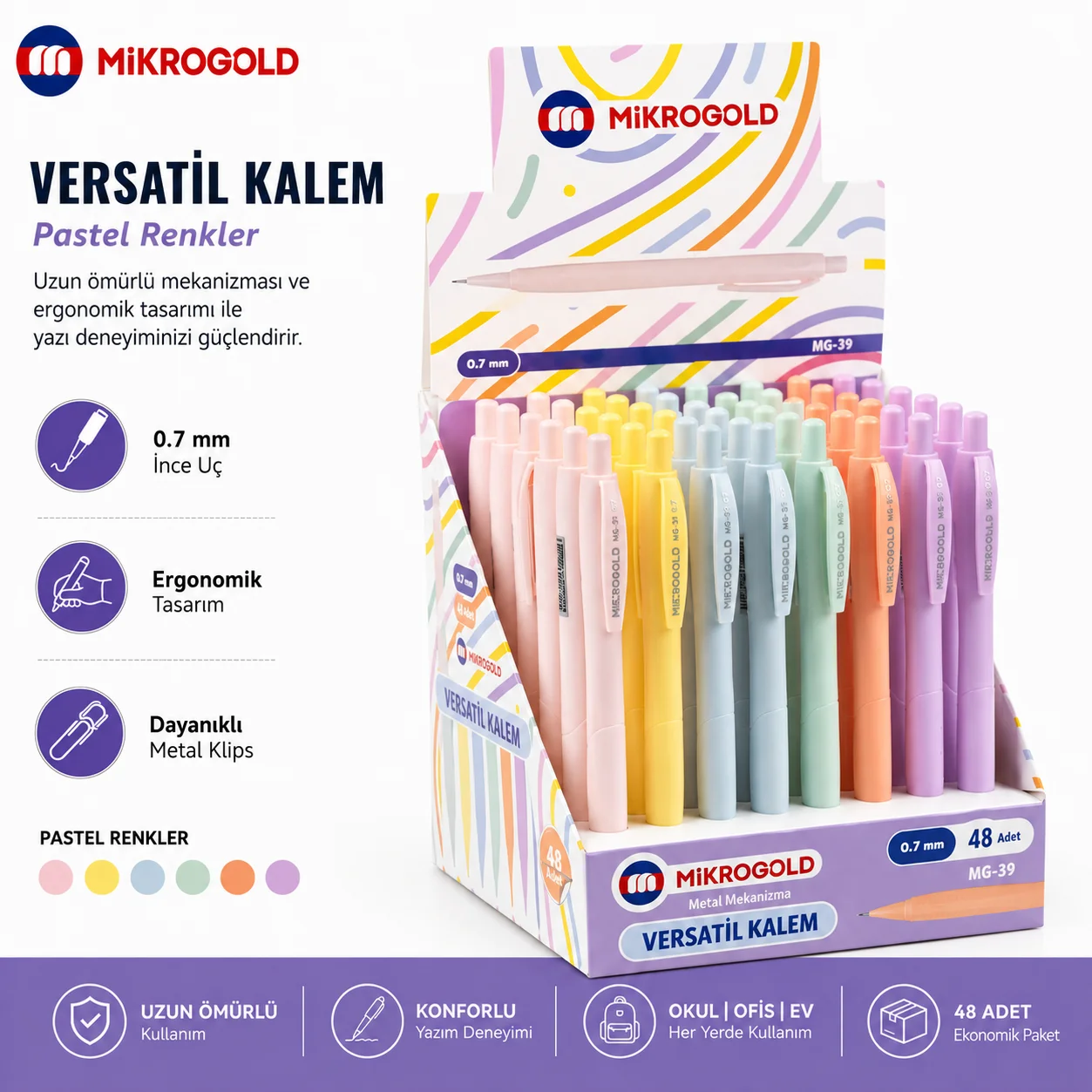 Mikro Gold MG-39 Pastel Model 07 Versatil Kalem