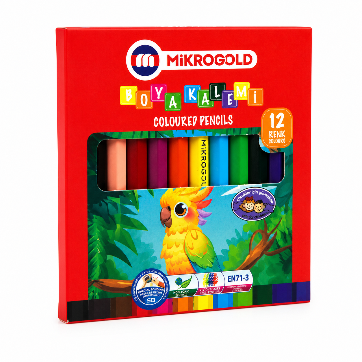 Mikro Gold 12 Renk Kısa Kuru Boya