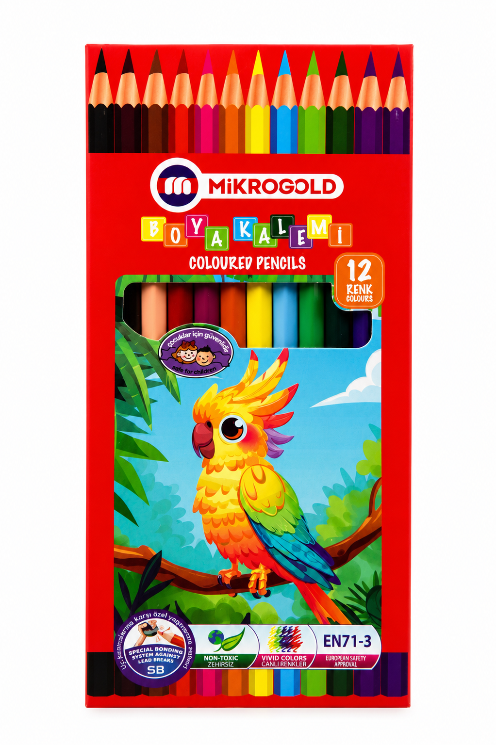 Mikro Gold 12 Renk Uzun Kuru Boya