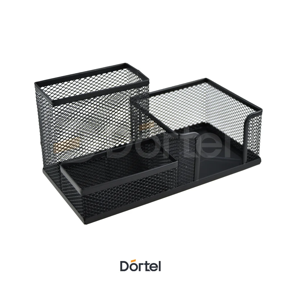 Masaüstü Organizer Siyah Fileli 3lü Set