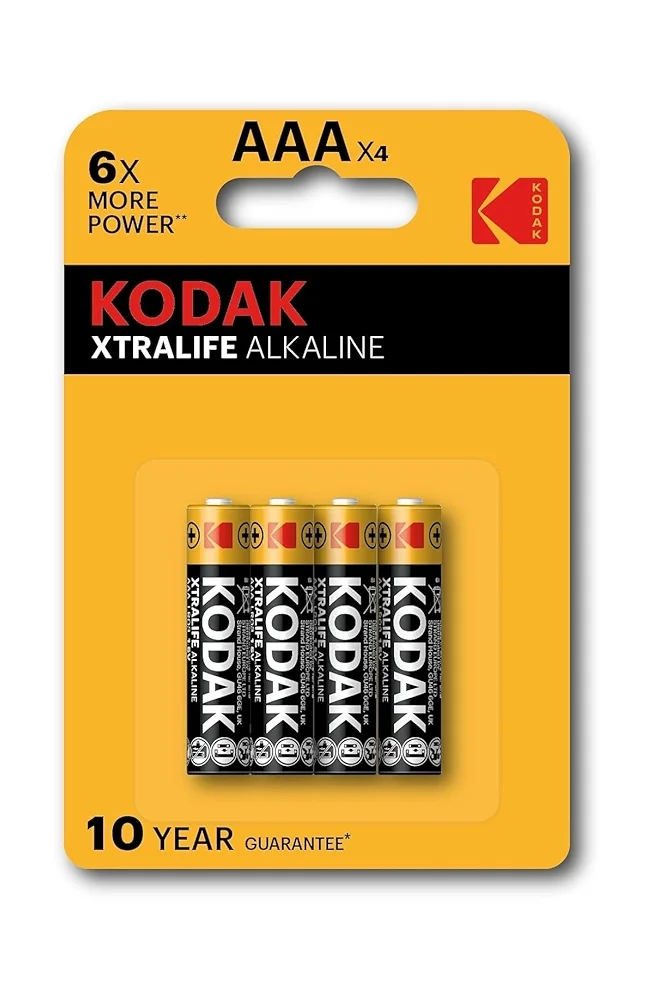 KODAK AAA PİL XTRALIFE 4 LÜ İNCE KARTELA- 10 yıl GARANTİLİ !