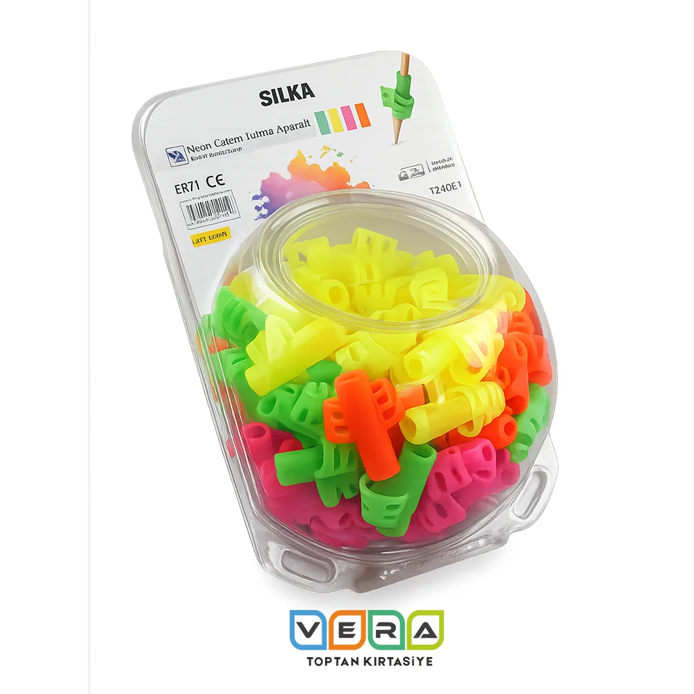 Silka Kalem Tutma Aparatı - Neon Renk 72 li paket