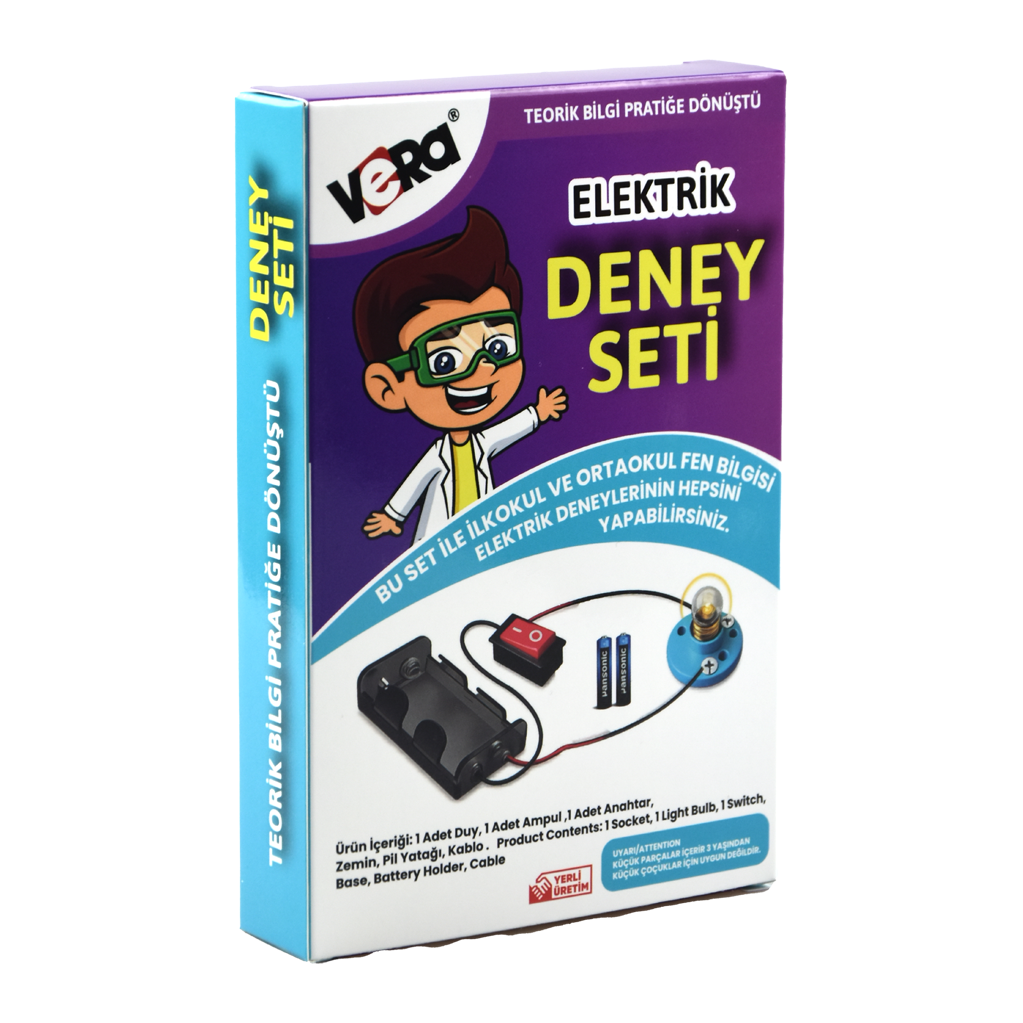 Vera Ahşap Tabla Kutulu Pilli Hazır Elektrik Devre Seti