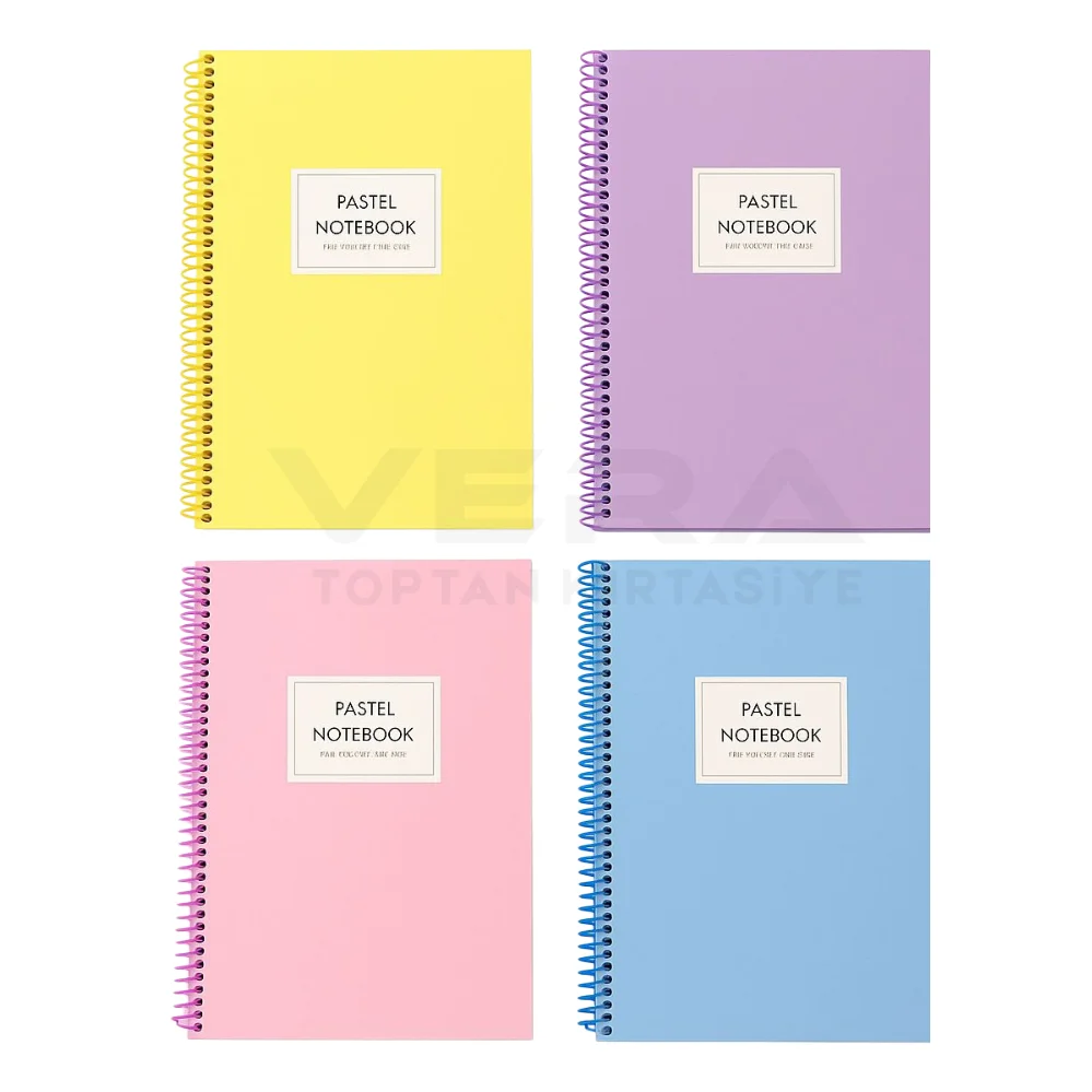 Krop 17x24 100 Yp Spiralli Pastel Sert Kapak Kareli Defter