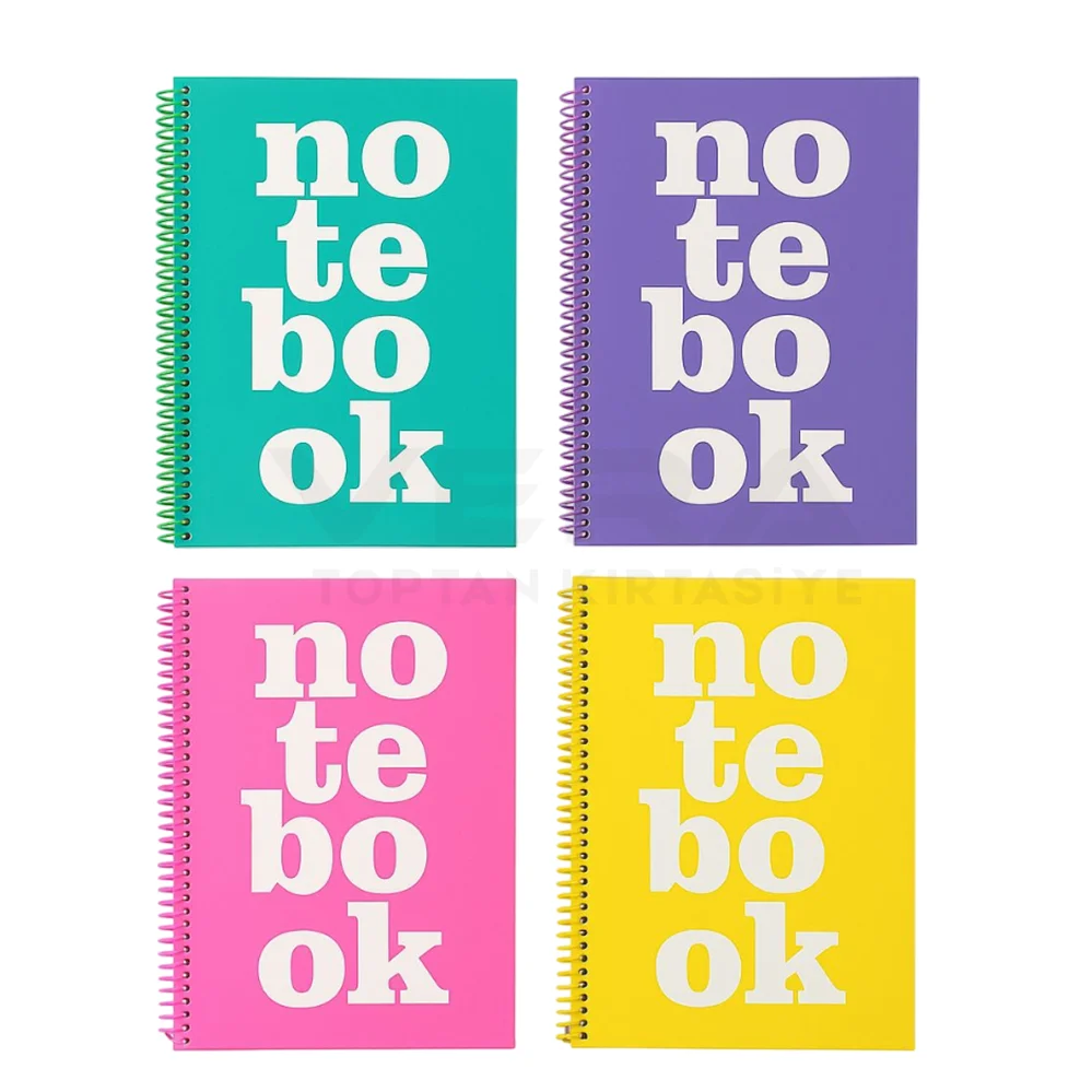 Krop 17x24 100 Yp Spiralli Notebook Desen Sert Kapak Çizgili Defter