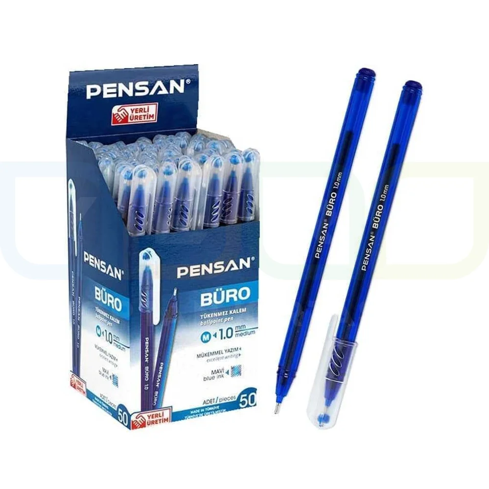 Pensan Büro Tükenmez Kalem 1 mm Mavi 50'li kutu