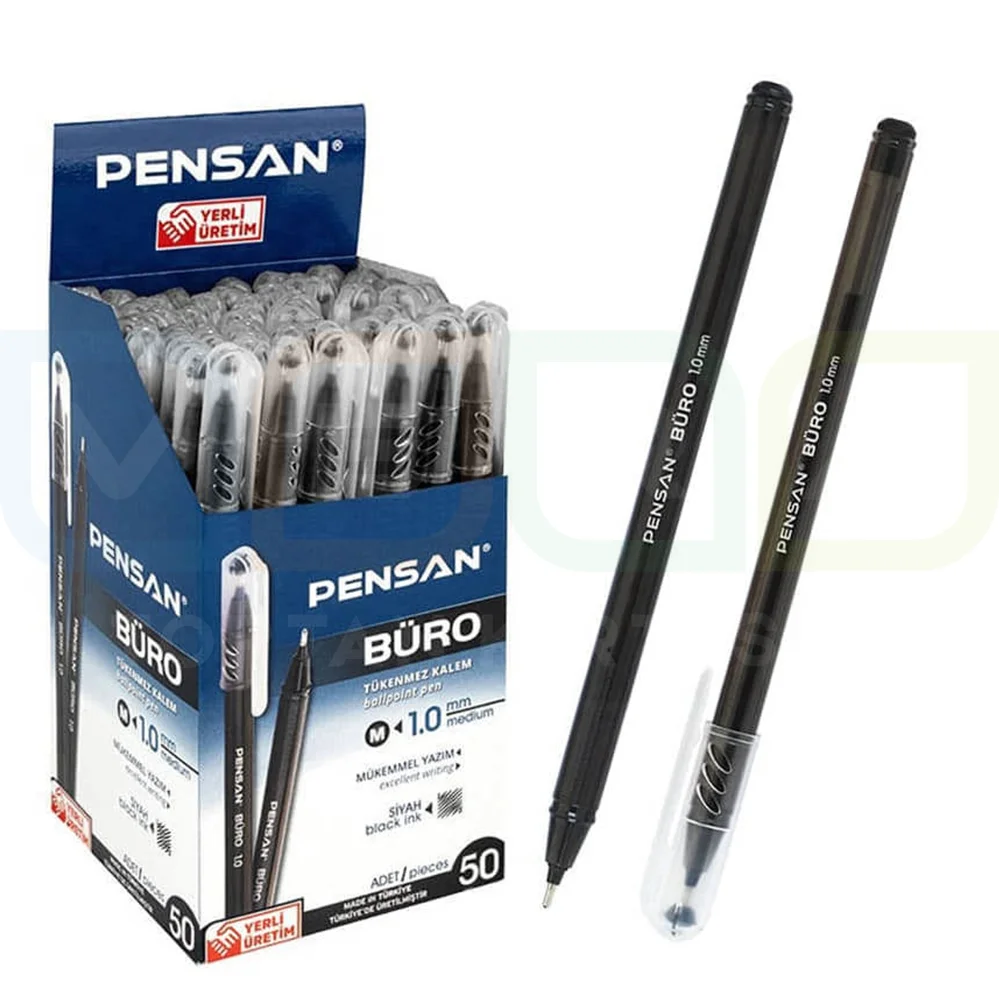 Pensan Büro Tükenmez Kalem 1 mm Siyah 50'li kutu