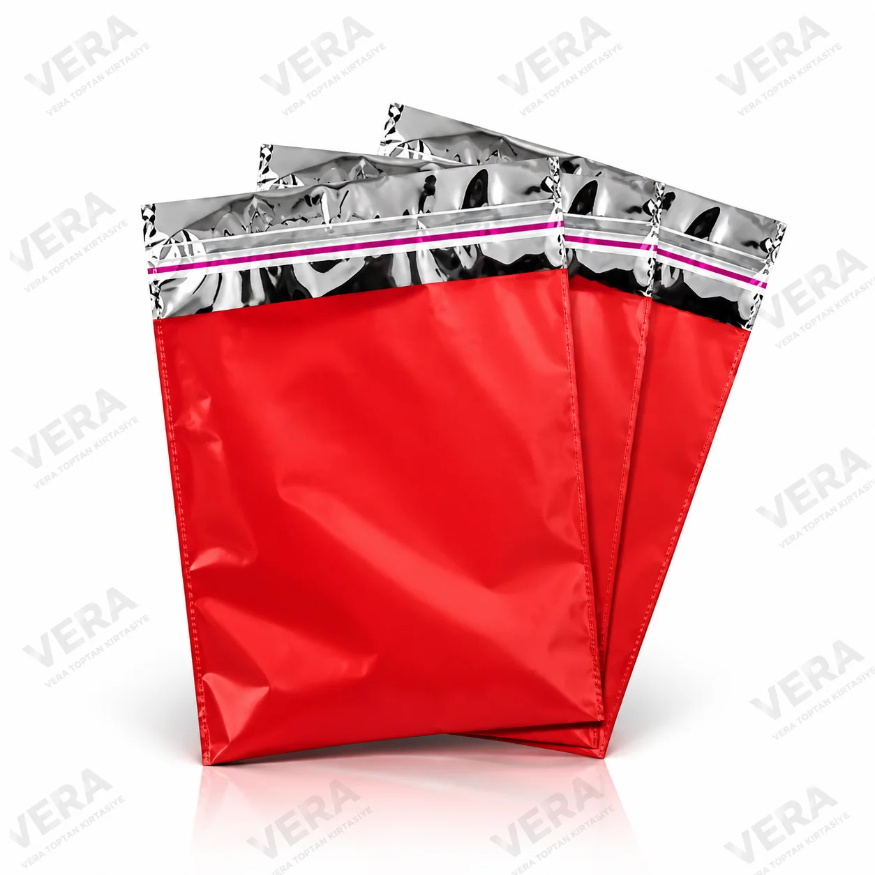 Kırmızı Metalize Poşet 100 lü 25x35