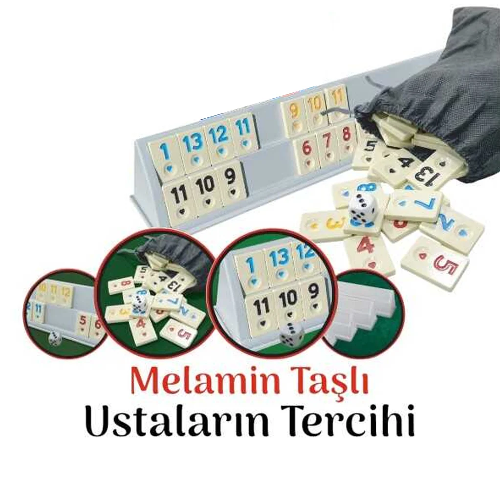 Melamin Taşlı Plastik Okey Takımı