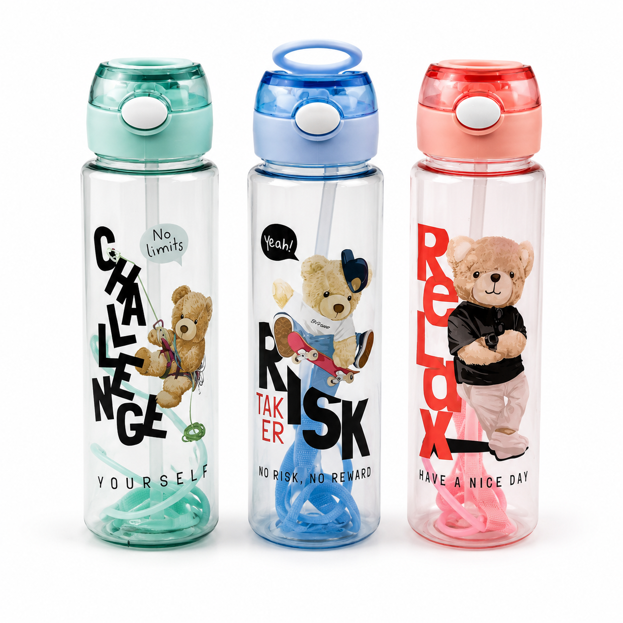 ML-2453 BEAR 600 ML PİPETLİ MATARA