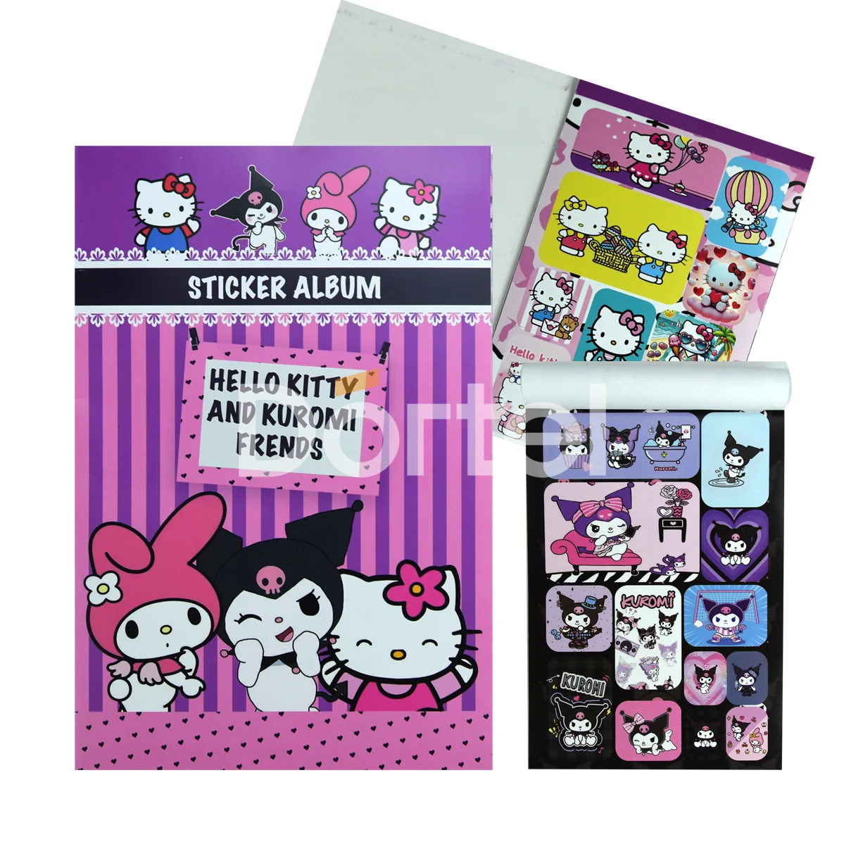 Kuromi & H.Kitty 14x20 16 Yaprak Sticker Defter