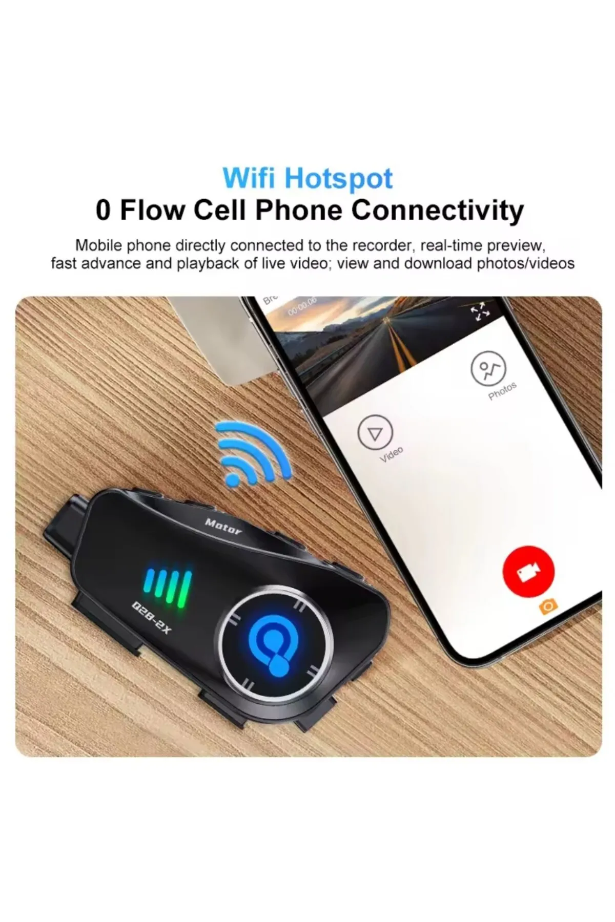 Bilişim Burada Q28-2X Motosiklet Kask Bluetooth ,Su Geçirmez Kulaklık ile 1080P Hd Sürüş Kaydedici Kablosuz Kamera Motosiklet  Intercom