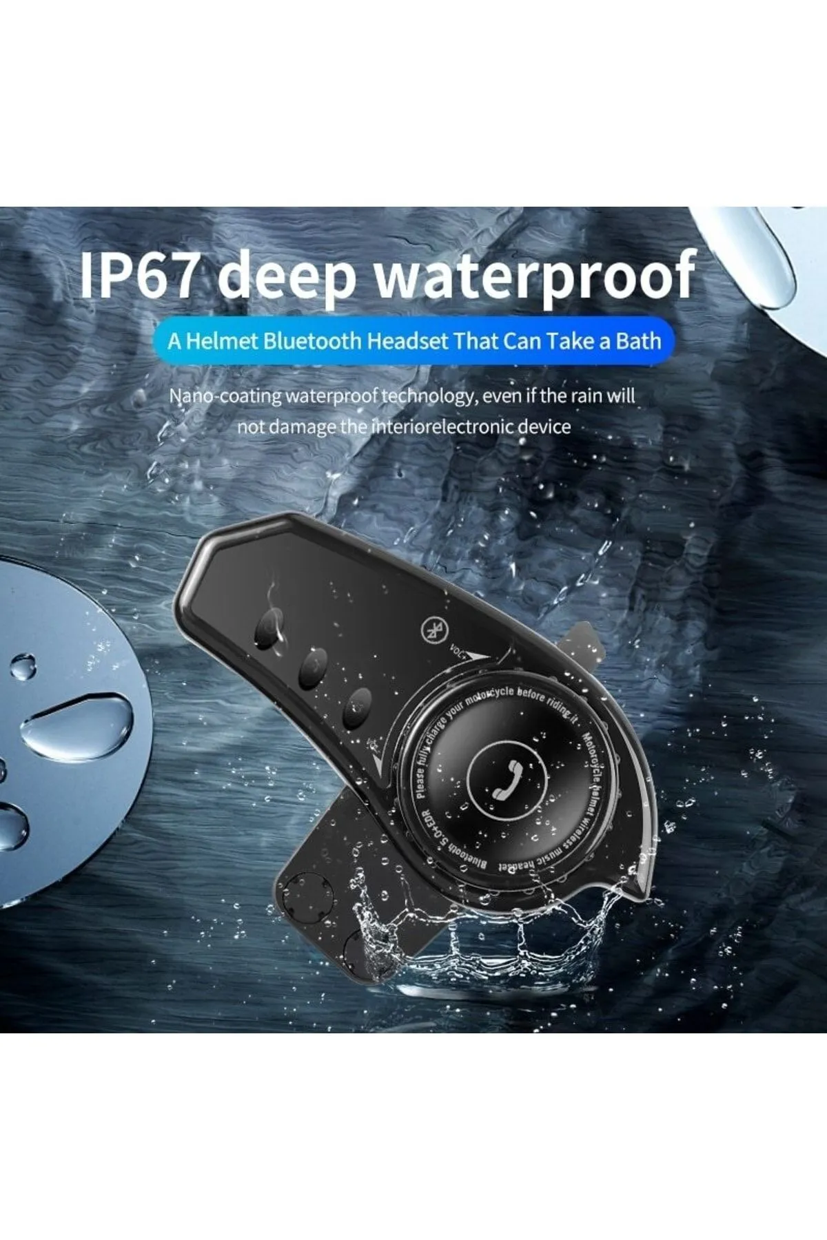 Bilişim Burada Bt35 Kask Kulaklık Bluetooth 5-0 Motosiklet Interkom Su Geçirmez Kablosuz Kulaklık