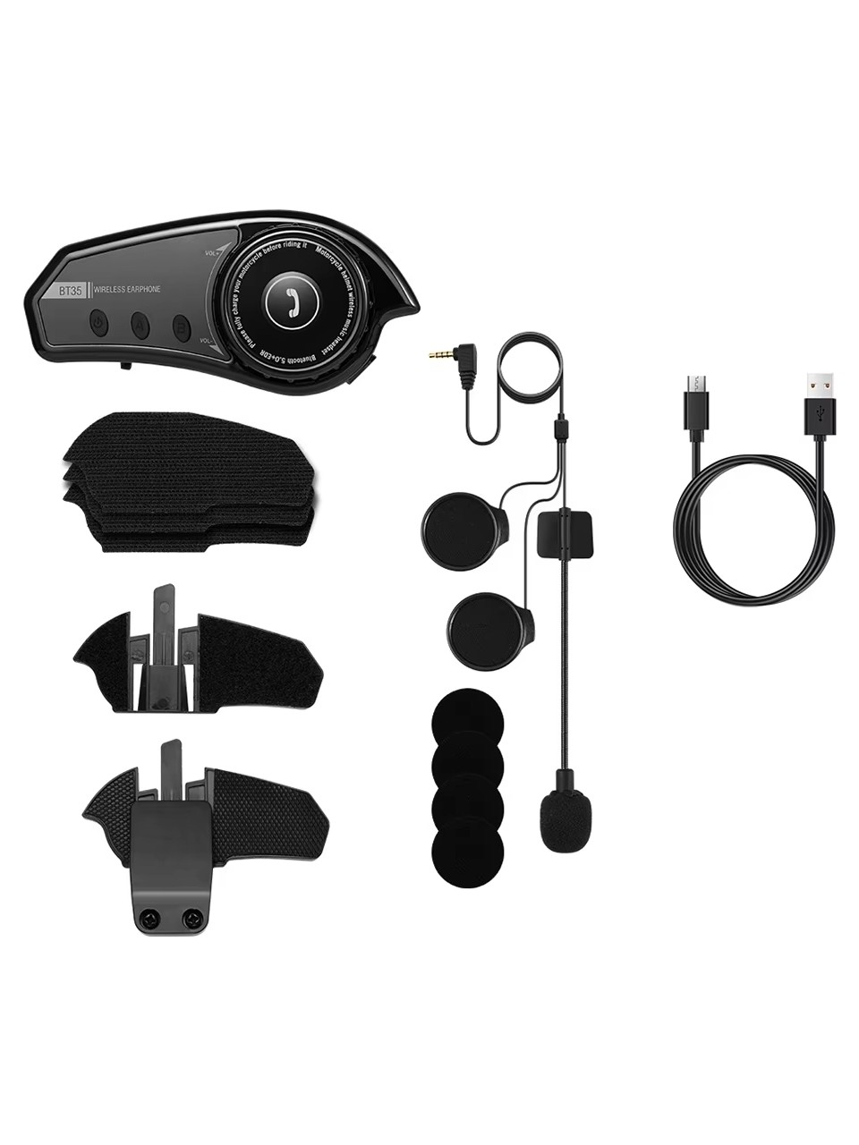 Bilişim Burada Bt35 Kask Kulaklık Bluetooth 5-0 Motosiklet Interkom Su Geçirmez Kablosuz Kulaklık