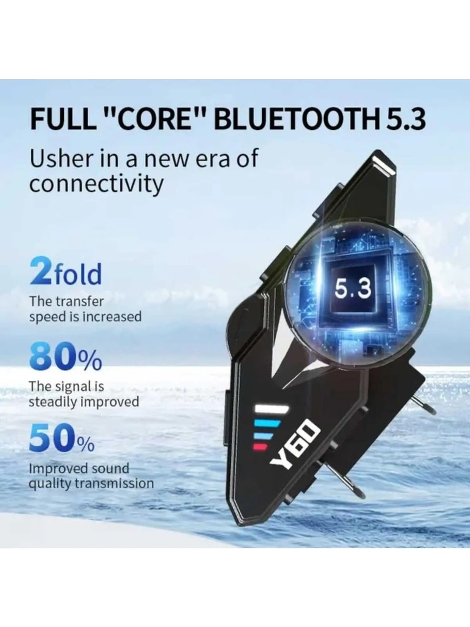 Bilişim Burada Y60 Mikrofonlu Ipx6 Su Geçirmez Rgb Bluetooth 5-3 Sesli Asistan İnterkom Kask Kulaklığı