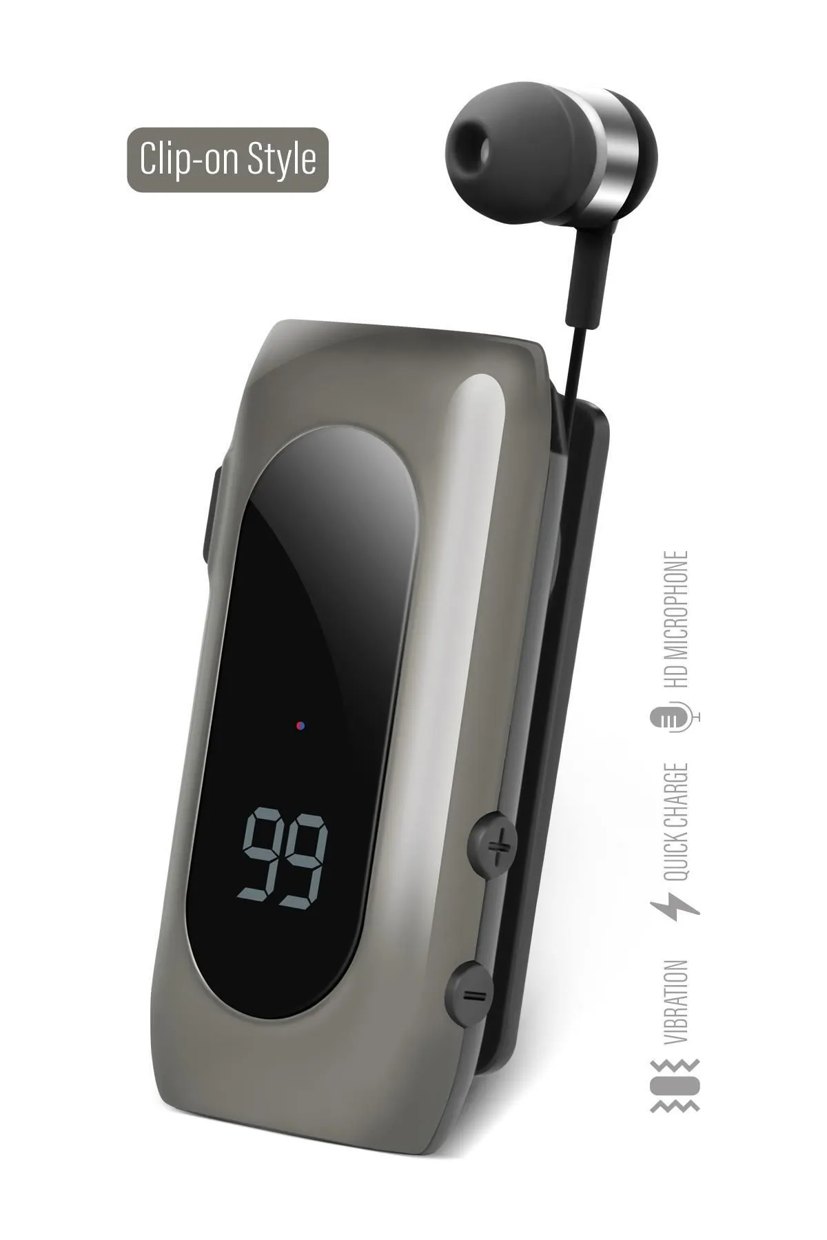 Powerway Proset 20 Saat Konuşma Süresi Mikrofonlu Yaka Askılı Şarj Göstergeli Makaralı Bluetooth Kulaklık